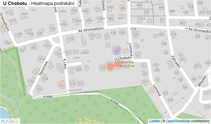 Mapa U Chobotu - Firmy v ulici.