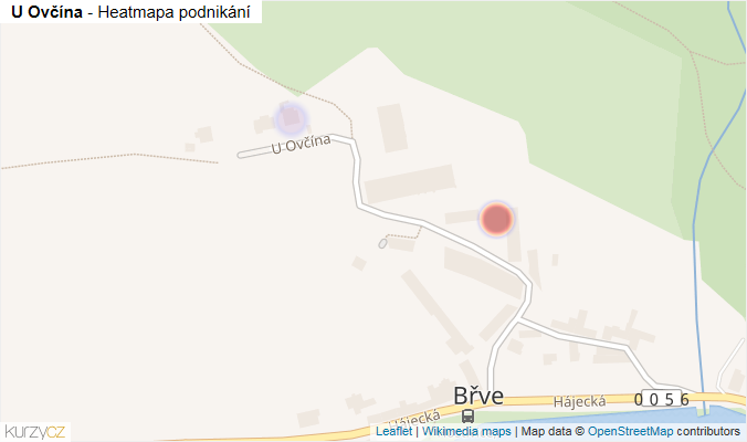 Mapa U Ovčína - Firmy v ulici.