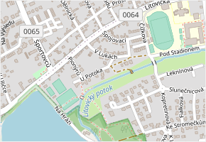 U Potoka v obci Hostivice - mapa ulice