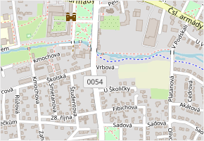 Vrbová v obci Hostivice - mapa ulice