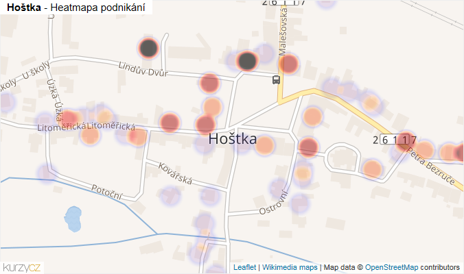 Mapa Hoštka - Firmy v části obce.