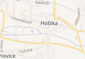 Malé náměstí v obci Hoštka - mapa ulice