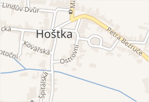 Ostrovní v obci Hoštka - mapa ulice