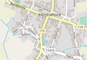 Pivovarská v obci Hostomice - mapa ulice