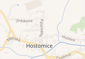 Komenského v obci Hostomice - mapa ulice