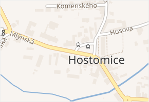 Školní náměstí v obci Hostomice - mapa ulice