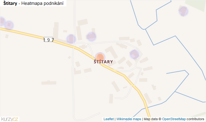Mapa Štítary - Firmy v části obce.