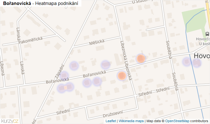Mapa Bořanovická - Firmy v ulici.