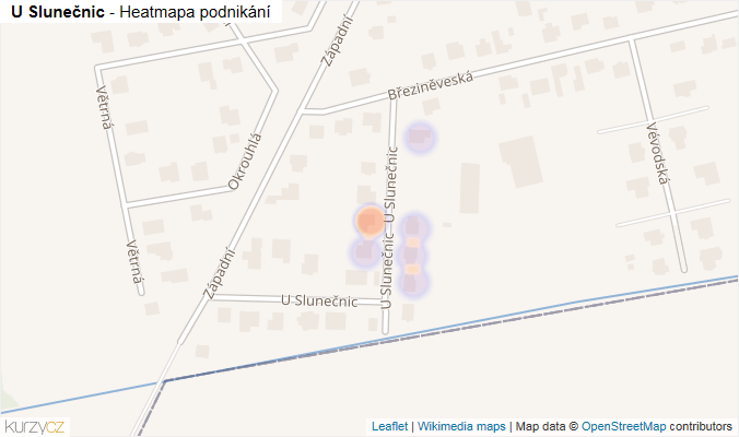 Mapa U Slunečnic - Firmy v ulici.