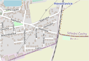 Veleňská v obci Hovorčovice - mapa ulice