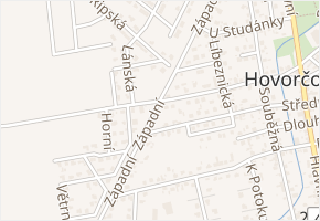 Západní v obci Hovorčovice - mapa ulice