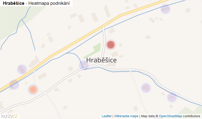 Mapa Hraběšice - Firmy v části obce.