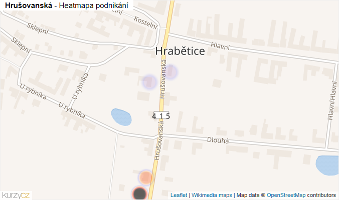 Mapa Hrušovanská - Firmy v ulici.