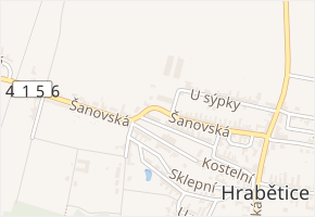 Šanovská v obci Hrabětice - mapa ulice
