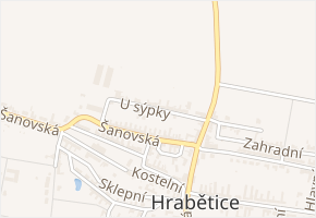 U sýpky v obci Hrabětice - mapa ulice
