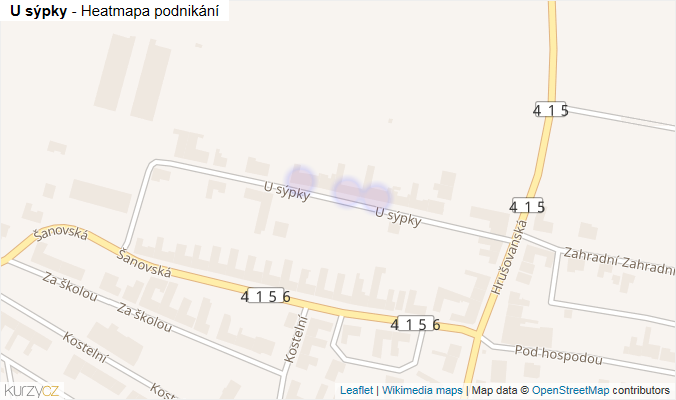 Mapa U sýpky - Firmy v ulici.