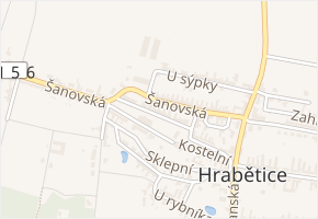 Za školou v obci Hrabětice - mapa ulice