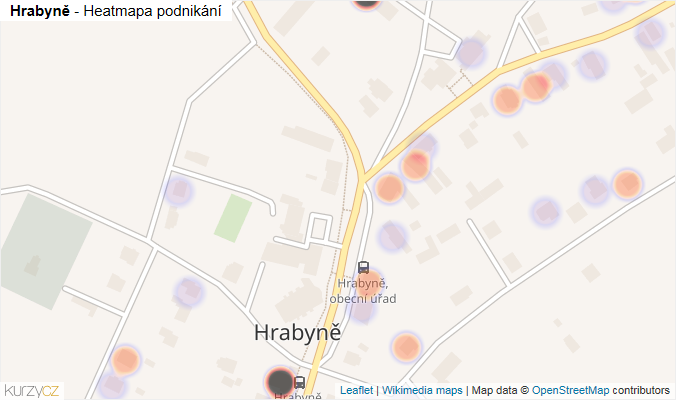 Mapa Hrabyně - Firmy v části obce.