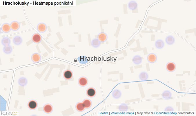 Mapa Hracholusky - Firmy v části obce.