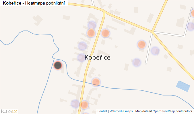 Mapa Kobeřice - Firmy v části obce.