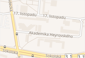 17. listopadu v obci Hradec Králové - mapa ulice
