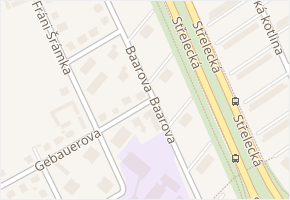 Baarova v obci Hradec Králové - mapa ulice