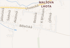 Bezová v obci Hradec Králové - mapa ulice