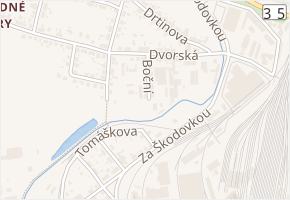 Boční v obci Hradec Králové - mapa ulice