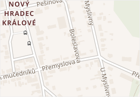 Boleslavova v obci Hradec Králové - mapa ulice