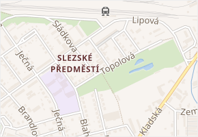 Březová v obci Hradec Králové - mapa ulice