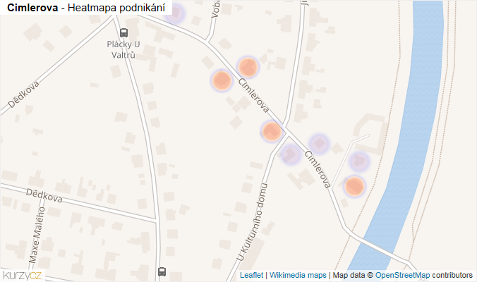 Mapa Cimlerova - Firmy v ulici.