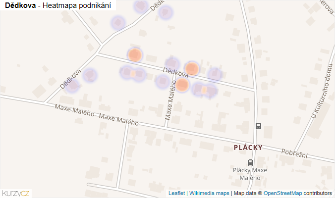 Mapa Dědkova - Firmy v ulici.