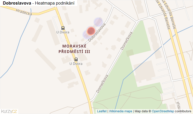 Mapa Dobroslavova - Firmy v ulici.