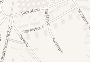Farářství v obci Hradec Králové - mapa ulice