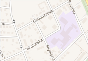 Gebauerova v obci Hradec Králové - mapa ulice