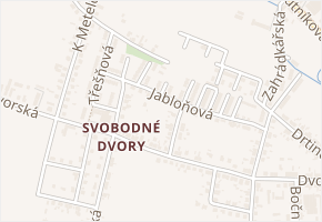 Jabloňová v obci Hradec Králové - mapa ulice