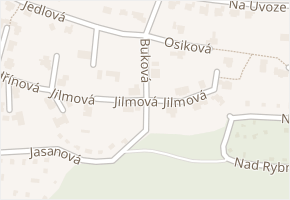 Jilmová v obci Hradec Králové - mapa ulice
