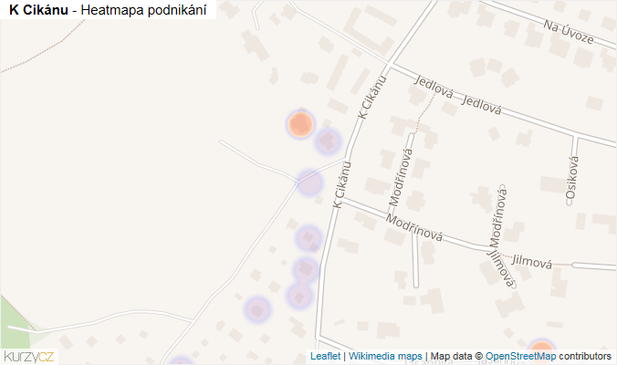 Mapa K Cikánu - Firmy v ulici.