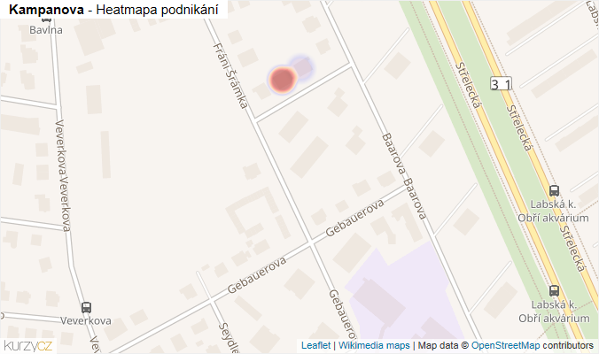 Mapa Kampanova - Firmy v ulici.