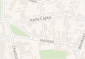 Karla Čapka v obci Hradec Králové - mapa ulice