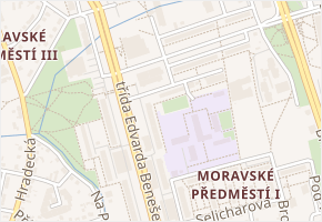 Kejzlarova v obci Hradec Králové - mapa ulice