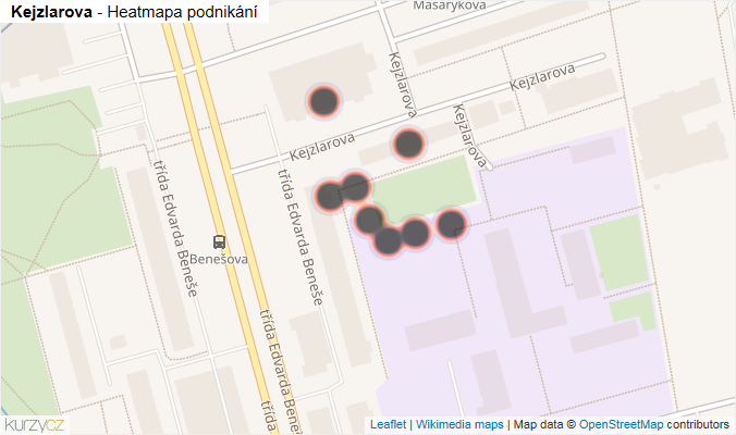 Mapa Kejzlarova - Firmy v ulici.