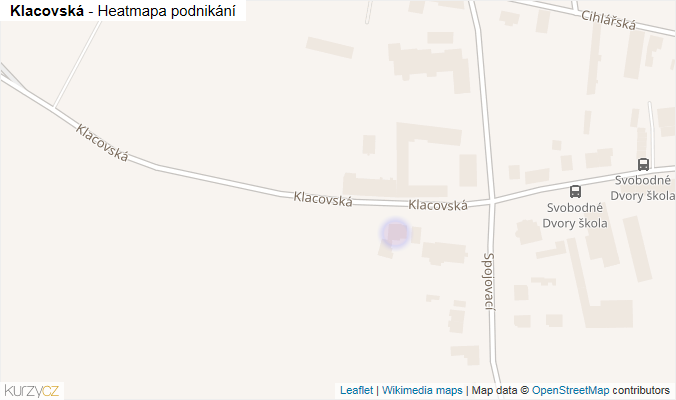 Mapa Klacovská - Firmy v ulici.