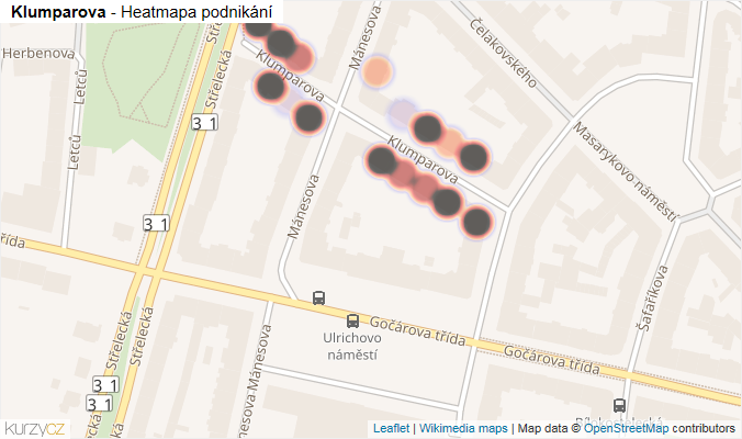 Mapa Klumparova - Firmy v ulici.