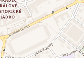 Komenského v obci Hradec Králové - mapa ulice