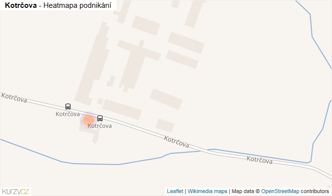 Mapa Kotrčova - Firmy v ulici.