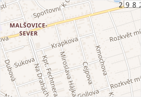 Krapkova v obci Hradec Králové - mapa ulice