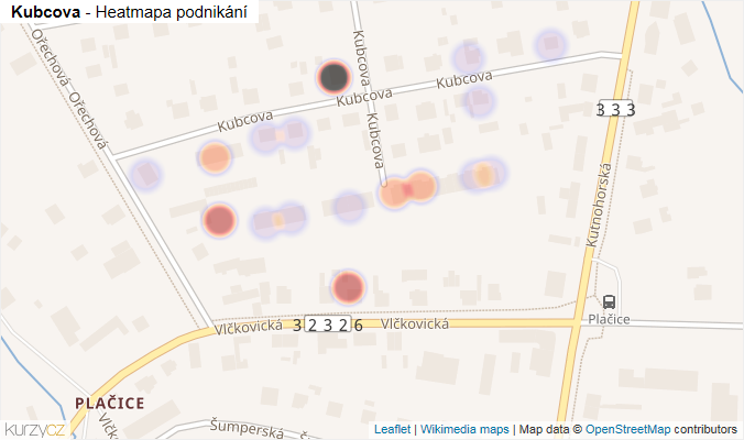 Mapa Kubcova - Firmy v ulici.