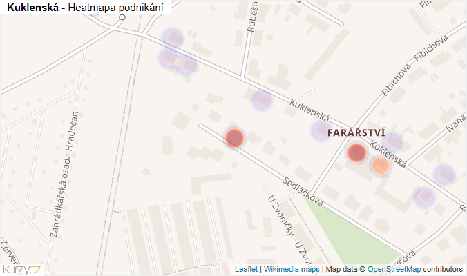 Mapa Kuklenská - Firmy v ulici.