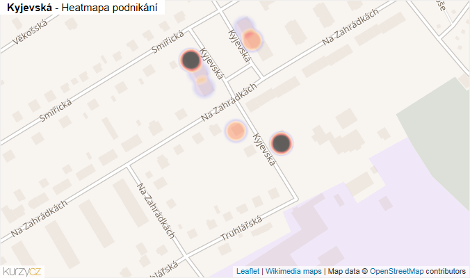 Mapa Kyjevská - Firmy v ulici.